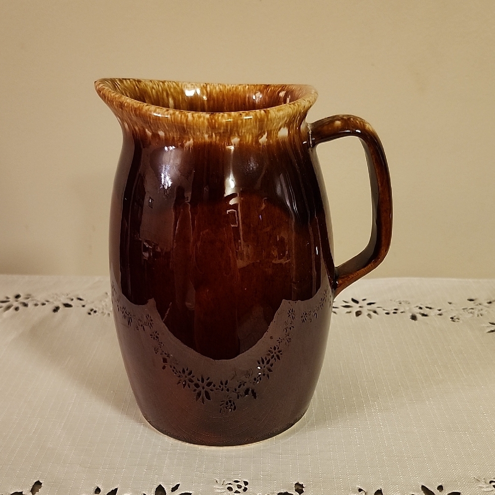 Hull Pottery Brown Drip Pitcher